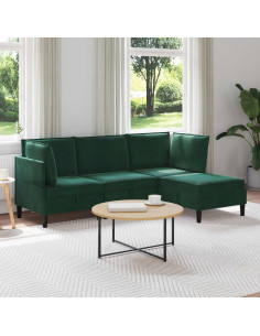Set di mobili per il soggiorno 4 pcs Verde Scuro Velluto
