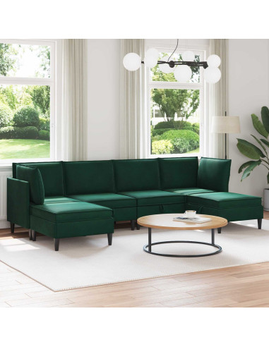 Set di mobili per il soggiorno 6 pcs Verde Scuro Velluto
