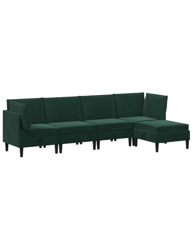 Set di mobili per il soggiorno 5 pcs Verde Scuro Velluto