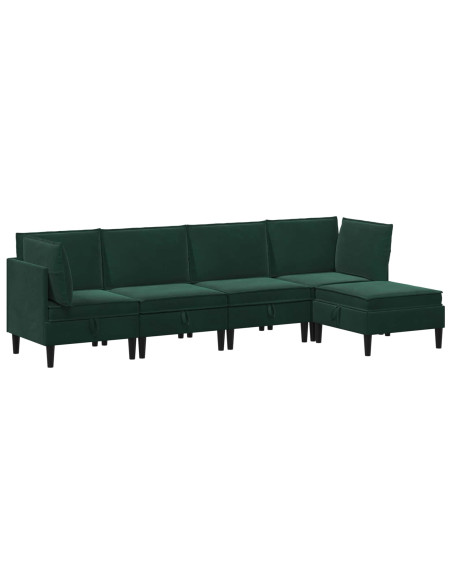 Set di mobili per il soggiorno 5 pcs Verde Scuro Velluto