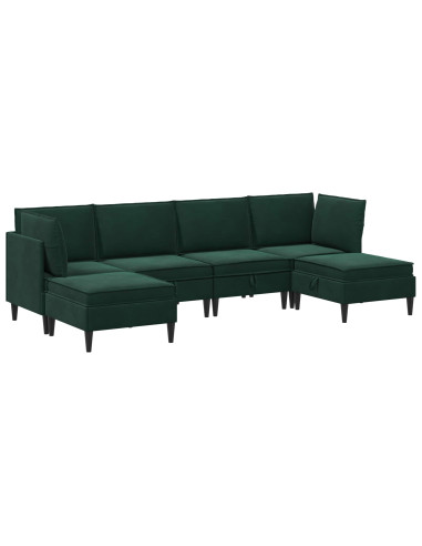 Set di mobili per il soggiorno 6 pcs Verde Scuro Velluto