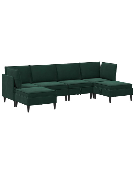 Set di mobili per il soggiorno 6 pcs Verde Scuro Velluto