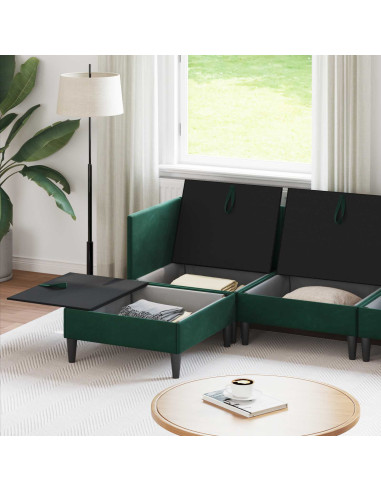 Set di mobili per il soggiorno 6 pcs Verde Scuro Velluto