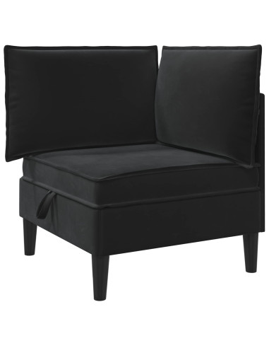 Set di mobili per il soggiorno con cuscino 4 pcs Nero Velluto