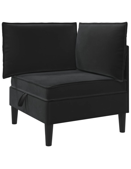 Set di mobili per il soggiorno con cuscino 4 pcs Nero Velluto