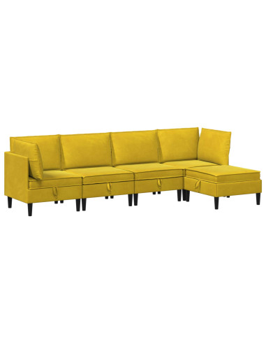 Set di mobili per il soggiorno con cuscino 5 pcs Giallo Velluto
