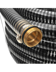 Tubo di Aspirazione con Connettori in Ottone 3 m 25 mm Nero