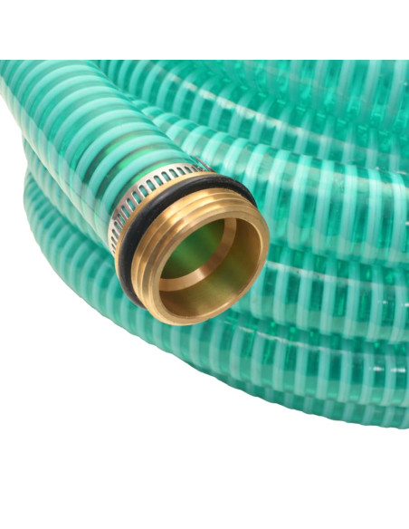 Tubo di Aspirazione con Connettori in Ottone 3 m 25 mm Verde