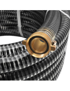 Tubo di Aspirazione con Connettori in Ottone 3 m 25 mm Nero 2