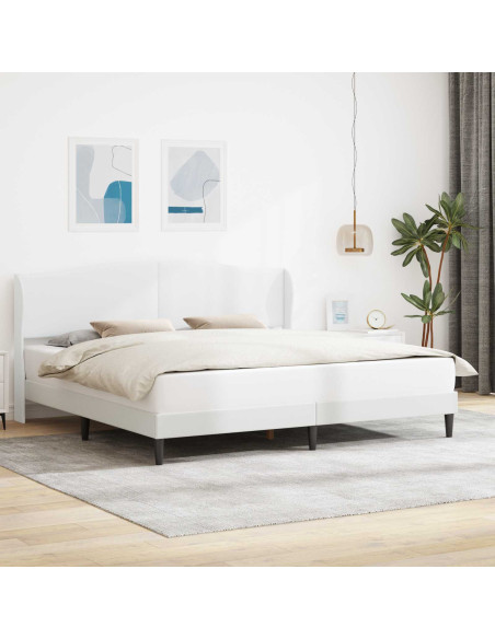 Struttura del letto con testiera Bianco 180 x 200 cm Similpelle