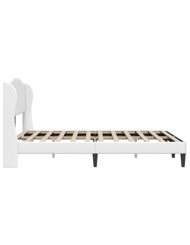 Struttura del letto con testiera Bianco 140 x 200 cm Similpelle