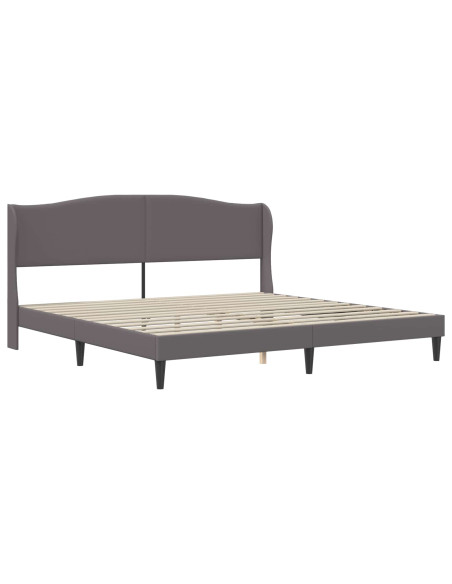 Struttura del letto con testiera Grigio 200 x 200 cm Similpelle