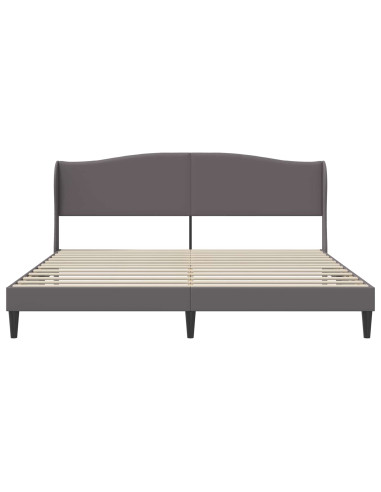 Struttura del letto con testiera Grigio 200 x 200 cm Similpelle