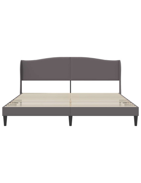 Struttura del letto con testiera Grigio 200 x 200 cm Similpelle