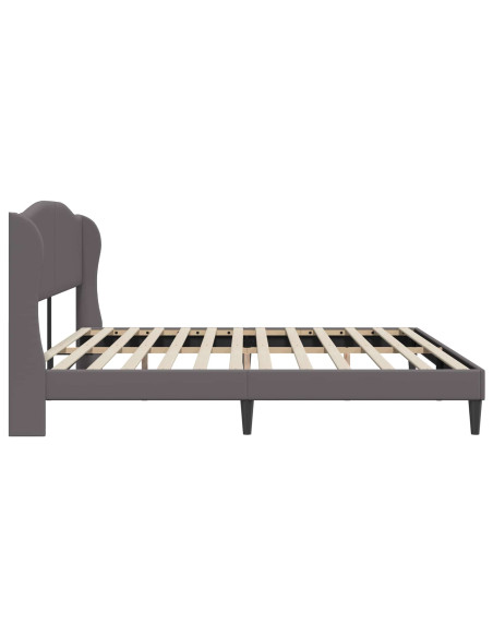 Struttura del letto con testiera Grigio 200 x 200 cm Similpelle