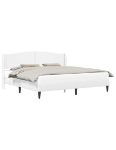 Struttura del letto con testiera Bianco 200 x 200 cm Similpelle 2