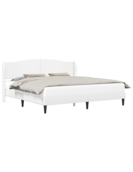 Struttura del letto con testiera Bianco 200 x 200 cm Similpelle
