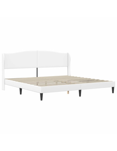 Struttura del letto con testiera Bianco 200 x 200 cm Similpelle