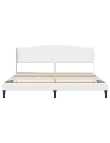 Struttura del letto con testiera Bianco 200 x 200 cm Similpelle