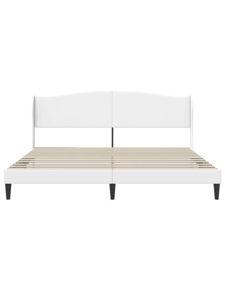 Struttura del letto con testiera Bianco 200 x 200 cm Similpelle