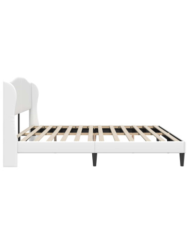 Struttura del letto con testiera Bianco 200 x 200 cm Similpelle