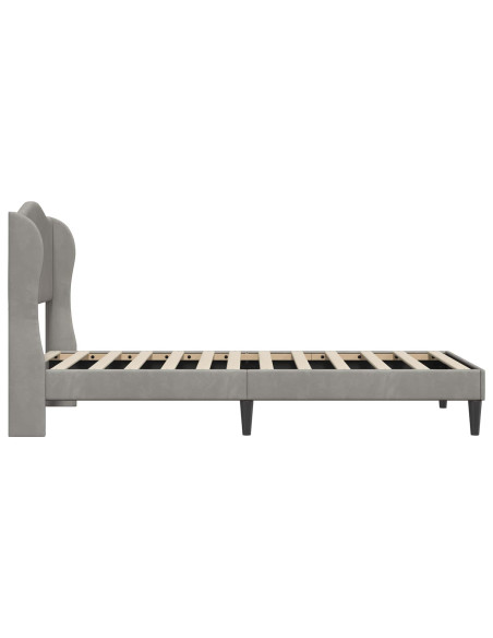 Struttura del letto Grigio Chiaro 80 x 200 cm Velluto
