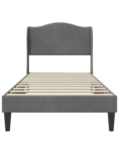 Struttura del letto Grigio Scuro 80 x 200 cm Velluto