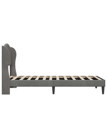Struttura del letto Grigio Scuro 80 x 200 cm Velluto