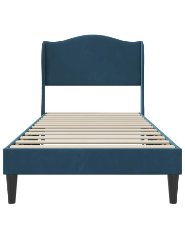 Struttura del letto con testiera Blu 80 x 200 cm Velluto