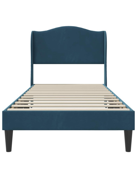 Struttura del letto con testiera Blu 80 x 200 cm Velluto