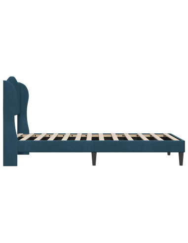 Struttura del letto con testiera Blu 80 x 200 cm Velluto