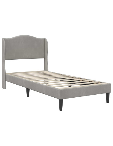 Struttura del letto Grigio Chiaro 90 x 190 cm Velluto