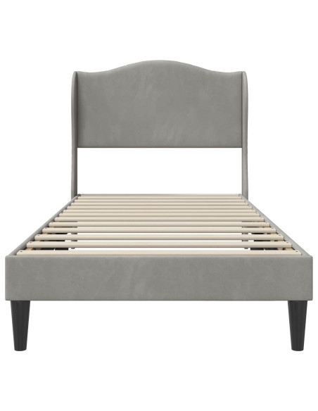 Struttura del letto Grigio Chiaro 90 x 190 cm Velluto