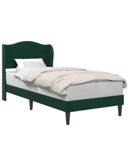 Struttura del letto Verde Scuro 90 x 190 cm Velluto