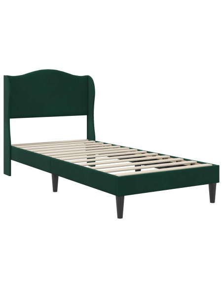 Struttura del letto Verde Scuro 90 x 190 cm Velluto