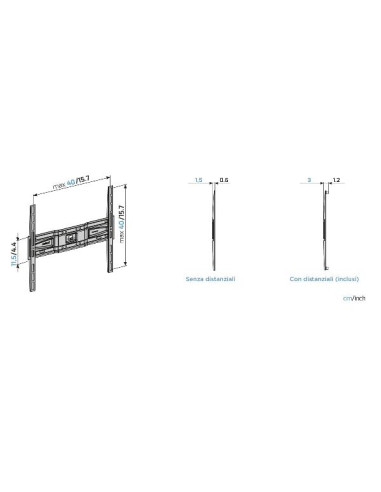 STAFFA PARETE SLIMSTYLE PLUS 400S C