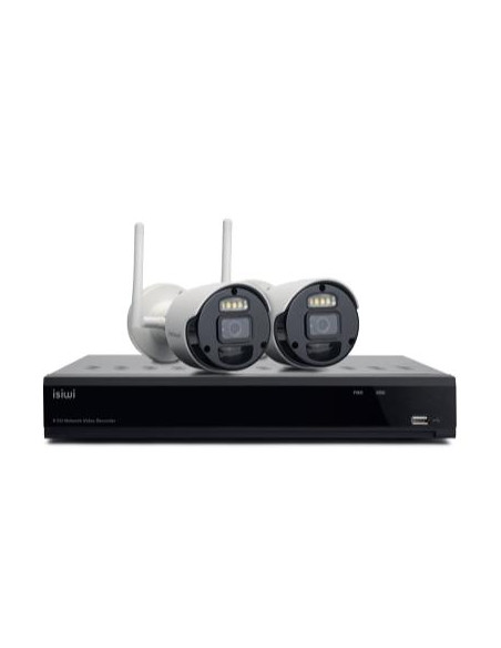 ISIWI KIT WIRELESS CONNECT S2 ISW-K1N8BF2MP-2 GEN1 NVR 8 CANALI + 2 TELECAMERE IP 1080P 2MPX WIRELES