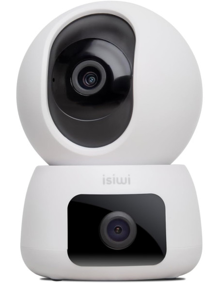 ISIWI TELECAMERA WIRELESS TWIN DOPPIA OTTICA 2K DOME MOTORIZZATA IR LED AUDIO BIDIREZIONALE SD CARD