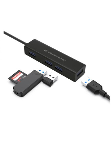 4-PORTS USB 3.0 HUB WITH USB-C ADAP