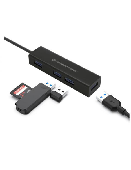 4-PORTS USB 3.0 HUB WITH USB-C ADAP