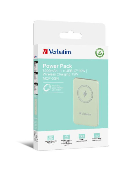 POWER BANK 5000MAH MAG SAFE GREEN