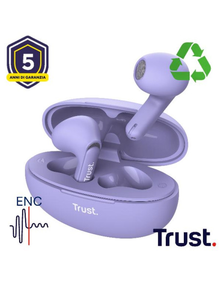 YAVI BT ENC EARPHONES PURPLE