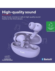 YAVI BT ENC EARBUDS PURPLE 2