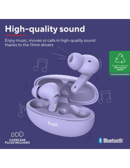 YAVI BT ENC EARBUDS PURPLE