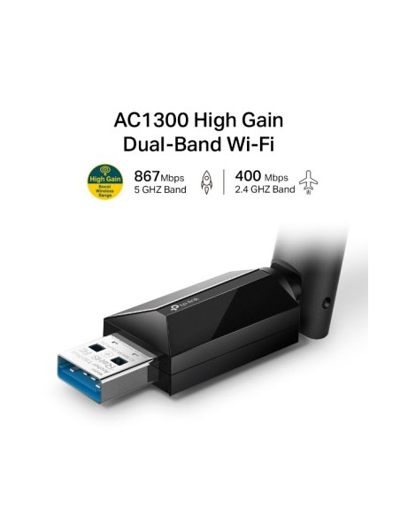 TP-LINK ARCHER T3U PLUS USB WIRELESS DUAL BAND AC1300 antenna esterna