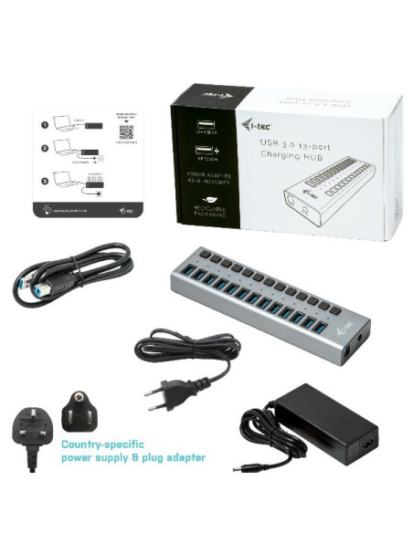 USB 3.0 CHARG 13 PORT+PW ADAPT 60W