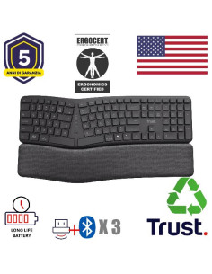 KEYRA ERGO MULTI WRLS KEYBOARD US