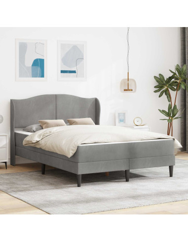 Struttura del letto Grigio Chiaro 140 x 200 cm Velluto