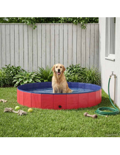 Piscina per Cani Rosso Ø200 x 30 cm PVC Spesso