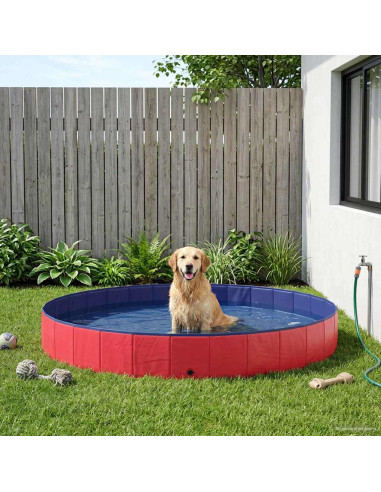 Piscina per Cani Rosso Ø300 x 38 cm PVC Spesso
